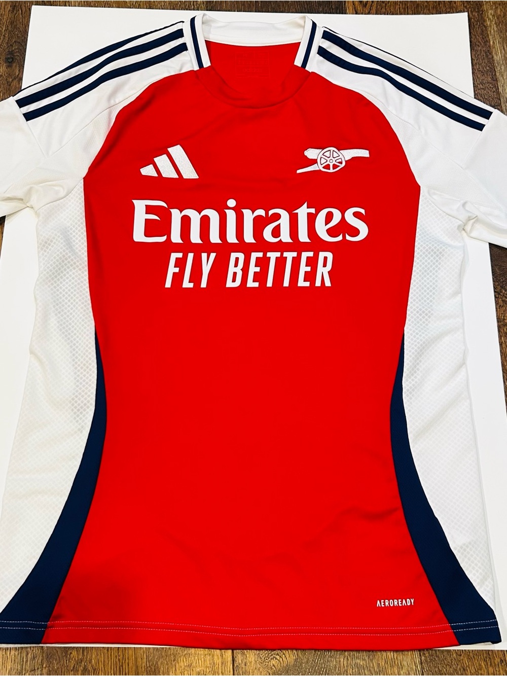 adidas Red & White Arsenal Home Jersey with Black Accents